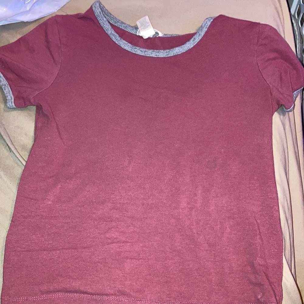 Pink and grey crop top. Size large. Brand is bozzolo